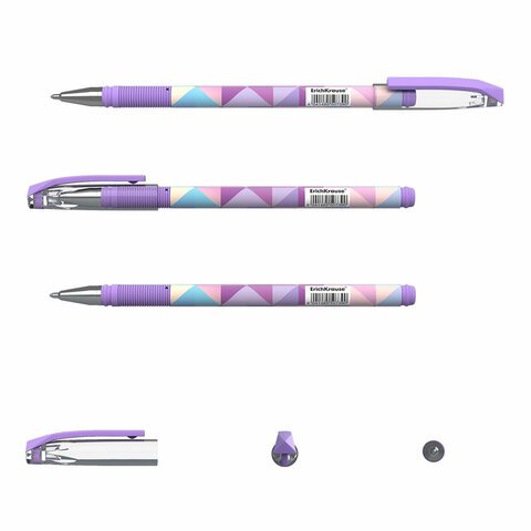 Ручка шариковая ERICH KRAUSE ColorTouch "Magic rhombs", СИНЯЯ, узел 0,7 мм, линия письма 0,35 мм, 50739