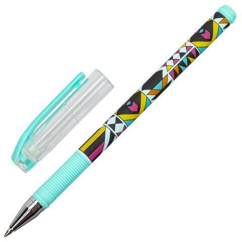 Ручка шариковая ERICH KRAUSE ColorTouch "Ornament", СИНЯЯ, узел 0,7 мм, линия письма 0,35 мм, 50820