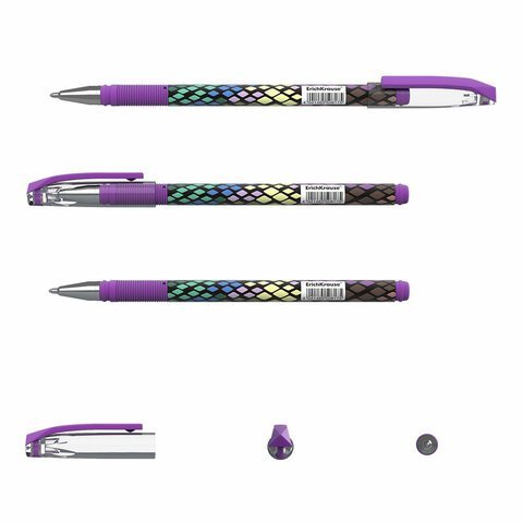 Ручка шариковая ERICH KRAUSE ColorTouch "Purple python", СИНЯЯ, узел 0,7 мм, линия письма 0,35 мм, 50743