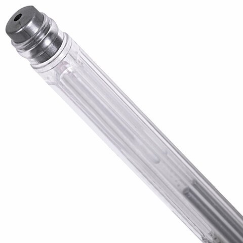 Ручка гелевая СЕРЕБРИСТАЯ BRAUBERG "EXTRA SILVER", корпус прозрачный, 0,5 мм, линия 0,35 мм, 143913
