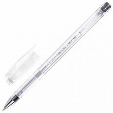 Ручка гелевая СЕРЕБРИСТАЯ BRAUBERG "EXTRA SILVER", корпус прозрачный, 0,5 мм, линия 0,35 мм, 143913