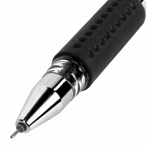 Ручка гелевая с грипом BRAUBERG "EXTRA GT NEEDLE", ЧЕРНАЯ, игольчатый узел 0,5 мм, линия 0,35 мм, 143918
