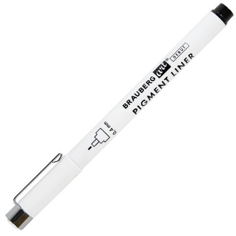 Капиллярные ручки линеры 9 шт., черные, 0,05-0,8 мм / Кисть S, BRAUBERG ART DEBUT, 143944