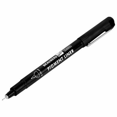 Капиллярные ручки линеры 16 шт. черные, 0,15-3,0 мм, BRAUBERG ART CLASSIC, 143946