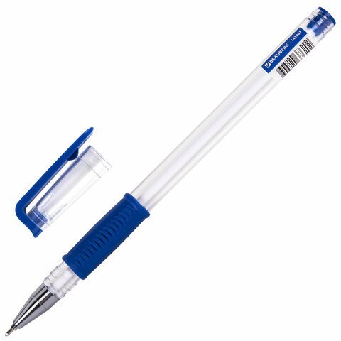 Ручка шариковая РОССИЯ "PATRIOT-GT", СИНЯЯ, корпус прозрачный, 0,7 мм, линия письма 0,35 мм, BRAUBERG, 143961