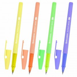 Ручка шариковая РОССИЯ "PATRIOT NEON", СИНЯЯ, корпус ассорти, 0,7 мм, линия 0,35 мм, BRAUBERG, 143966