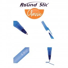 Ручка шариковая BIC "Round Stic", СИНЯЯ, корпус голубой, узел 1 мм, линия письма 0,32 мм, С ШТРИХКОДОМ, 934598