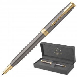 Ручка шариковая PARKER Sonnet Core Gray GT, кор. серый, детали золото, черная, 2213679