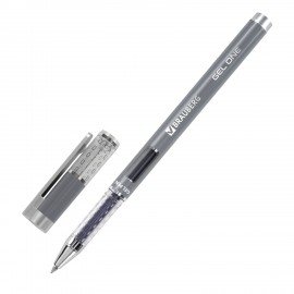 Ручка гелевая BRAUBERG "GEL ONE", СИНЯЯ, стандартный узел 0,5 мм, линия письма 0,35 мм, 144036