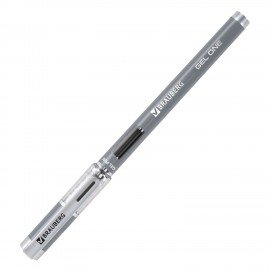 Ручка гелевая BRAUBERG "GEL ONE", ЧЕРНАЯ, стандартный узел 0,5 мм, линия письма 0,35 мм, 144037