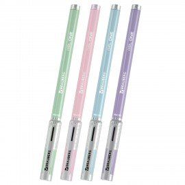 Ручка гелевая BRAUBERG "GEL ONE PASTEL", ЧЕРНАЯ, корпус ассорти, узел 0,5 мм, линия 0,35 мм, 144039