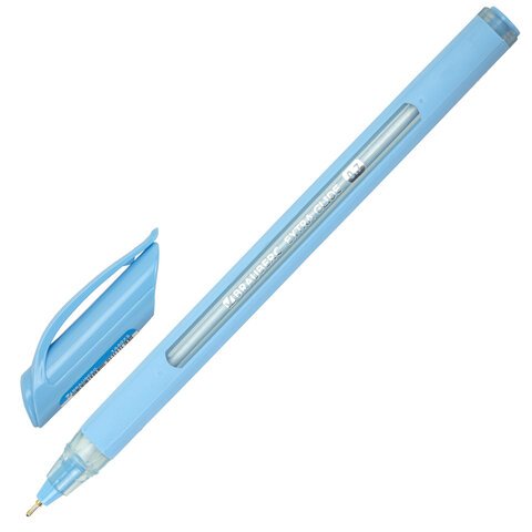 Ручка шариковая масляная BRAUBERG "Extra Glide Soft Pastel", СИНЯЯ, узел 0,7 мм, линия письма 0,35 мм, 144073