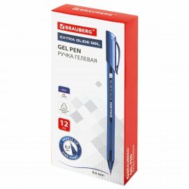 Ручка гелевая BRAUBERG "Extra Glide Gel", СИНЯЯ, трехгранная, игольчатый наконечник 0,7 мм, линия 0,5 мм, 144076