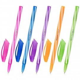 Ручка шариковая масляная BRAUBERG KIDS "TWIST", СИНЯЯ, корпус ассорти, пишущий узел 0,7 мм, линия письма 0,35 мм, 144104