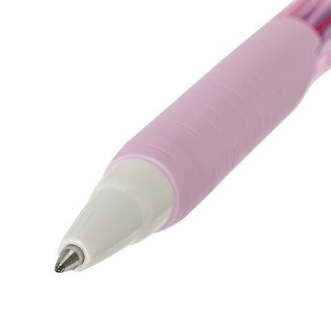 Ручка шариковая масляная автоматическая с грипом UNI "JetStream", СИНЯЯ, корпус розовый, 0,35 мм, SXN-101FL PINK