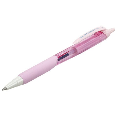 Ручка шариковая масляная автоматическая с грипом UNI "JetStream", СИНЯЯ, корпус розовый, 0,35 мм, SXN-101FL PINK