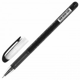 Ручка гелевая BRAUBERG "Profi-Gel PRO", ЧЕРНАЯ, линия письма 0,4 мм, игольчатый наконечник 0,5 мм, печать на корпусе, 144124