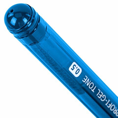 Ручка гелевая BRAUBERG "Profi-Gel TONE", СИНЯЯ, линия письма 0,4 мм, стандартный наконечник 0,5 мм, тонированный корпус, 144128