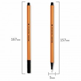 Ручка капиллярная (линер) ЧЕРНАЯ, BRAUBERG "FINE 040", шестигранная, линия письма 0,4 мм, 144139