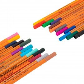 Ручки капиллярные (линеры) 25 ЦВЕТОВ, BRAUBERG "FINE 040", шестигранные, линия 0,4 мм, 144145