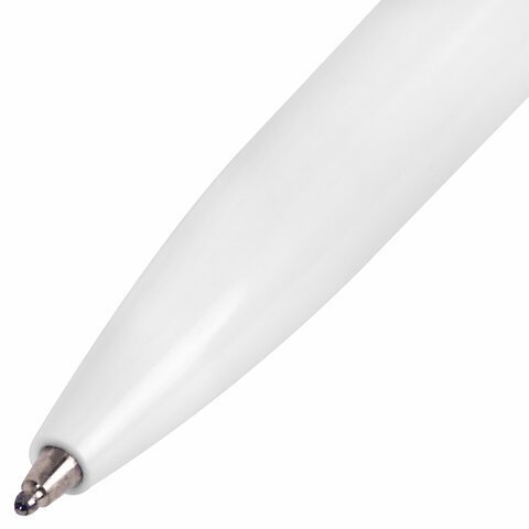 Ручка шариковая автоматическая BRAUBERG X17 WHITE, СИНЯЯ, корпус белый, стандартный узел 0,7 мм, линия письма 0,5 мм, 144156