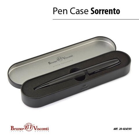 Ручка подарочная шариковая BRUNO VISCONTI "Sorrento", черный корпус, 1 мм, футляр, синяя, 20-0247/01