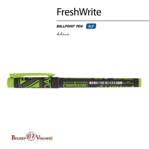 Ручка шариковая BRUNO VISCONTI FreshWrite, СИНЯЯ, "Опасность! Едкое вещество", линия 0,7 мм, 20-0214/66
