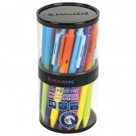 Ручка шариковая автоматическая BRAUBERG "Grade", корпус soft-touch, СИНЯЯ, пишущий узел 0,7 мм, линия письма 0,35 мм, 144205