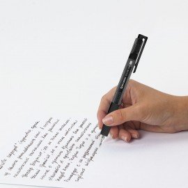 Ручка гелевая автоматическая с грипом BRAUBERG "GLA", ЧЕРНАЯ, стандартный узел 0,5 мм, линия письма 0,35 мм, 144215