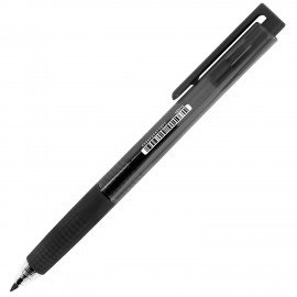 Ручка гелевая автоматическая с грипом BRAUBERG "GLA", ЧЕРНАЯ, стандартный узел 0,5 мм, линия письма 0,35 мм, 144215