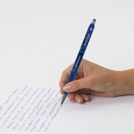 Ручка шариковая автоматическая BRAUBERG "Metropolis", СИНЯЯ, корпус синий, пишущий узел 0,5 мм, линия письма 0,3 мм, 144221