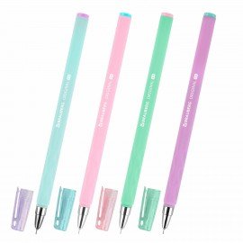 Ручки гелевые BRAUBERG ORIGINAL, ЧЕРНЫЕ, НАБОР 4 штуки, игольчатый узел 0,5 мм, линия письма 0,35 м, 144247