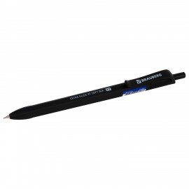 Ручка шариковая масляная автоматическая BRAUBERG "Extra Glide RT SOFT BLK", СИНЯЯ, игольчатый наконечник 0,7 мм, линия 0,5 мм, 144261