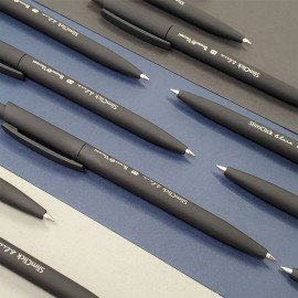 Ручка шариковая автоматическая BRUNO VISCONTI "SlimClick Black", СИНЯЯ, черный корпус, узел 0,5 мм, линия 0,4 мм, 20-0073