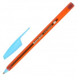 Ручка шариковая BRAUBERG X-30 ORANGE, СИНЯЯ, пишущий узел 1 мм, линия письма 0,5 мм, 144333
