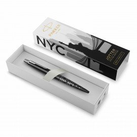Ручка шариковая PARKER Jotter New York Black CT, корпус черный лак, дет. нерж. сталь,, 2187554