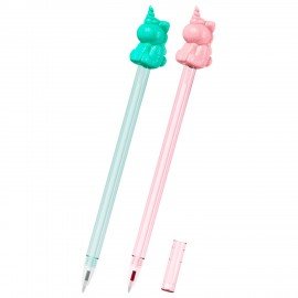 Ручка с топпером с блёстками шариковая масляная FUNSTER "SHINY MIX", СИНЯЯ, корпус ассорти, пишущий узел 0,7мм, линия письма 0,35 мм, 144371