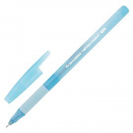 Ручка шариковая с грипом BRAUBERG "i-STICK POINT LIGHT BLUE", СИНЯЯ, пишущий узел 0,7 мм, линия письма 0,35 мм, 144383