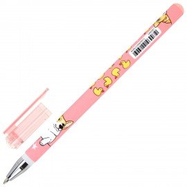Ручка шариковая с принтом FUNSTER STICK "CUTE ANIMALS", СИНЯЯ, SOFT TOUCH покрытие, узел 0,7 мм, линия письма 0,35 мм, 144387