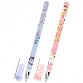 Ручка шариковая с принтом FUNSTER STICK "CUTE ANIMALS", СИНЯЯ, SOFT TOUCH покрытие, узел 0,7 мм, линия письма 0,35 мм, 144387