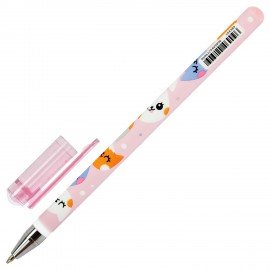 Ручка шариковая с принтом FUNSTER STICK "FAT CATS", СИНЯЯ, SOFT TOUCH покрытие, узел 0,7 мм, линия 0,35 мм, 144389