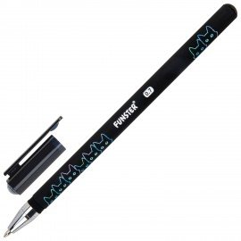 Ручка шариковая с принтом FUNSTER STICK "BLACK CAT", СИНЯЯ, SOFT TOUCH покрытие, узел 0,7 мм, линия 0,35 мм, 144391