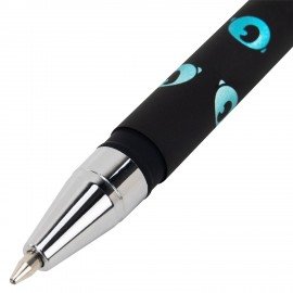 Ручка шариковая с принтом FUNSTER STICK "BLACK CAT", СИНЯЯ, SOFT TOUCH покрытие, узел 0,7 мм, линия 0,35 мм, 144391