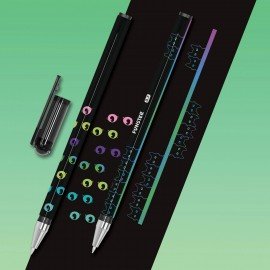 Ручка шариковая с принтом FUNSTER STICK "BLACK CAT", СИНЯЯ, SOFT TOUCH покрытие, узел 0,7 мм, линия 0,35 мм, 144391