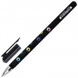 Ручка шариковая с принтом FUNSTER STICK "BLACK CAT", СИНЯЯ, SOFT TOUCH покрытие, узел 0,7 мм, линия 0,35 мм, 144391