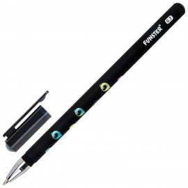 Ручка шариковая с принтом FUNSTER STICK "BLACK CAT", СИНЯЯ, SOFT TOUCH покрытие, узел 0,7 мм, линия 0,35 мм, 144391