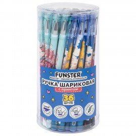 Ручка шариковая с принтом FUNSTER STICK "ANIME", СИНЯЯ, SOFT TOUCH покрытие, узел 0,7 мм, линия 0,35 мм, 144392