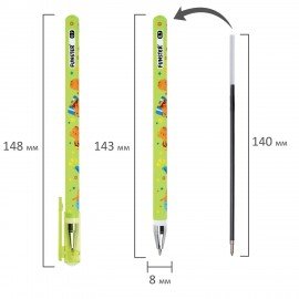 Ручка шариковая с принтом FUNSTER STICK "CUTE CAPY", СИНЯЯ, SOFT TOUCH покрытие, узел 0,7 мм, линия письма 0,35 м, 144393