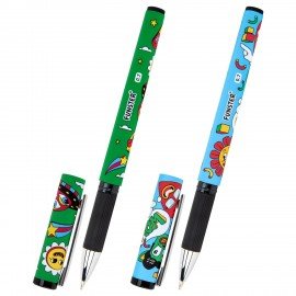 Ручка шариковая с грипом FUNSTER GRIP "ATTENTION!", СИНЯЯ, пишущий узел 0,7 мм, линия письма 0,3 мм, 144395