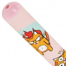 Ручка шариковая с принтом FUNSTER STICK "КОТ-ЭНТУЗИАСТ", СИНЯЯ, SOFT TOUCH покрытие, узел 0,7 мм, линия 0,35 мм, 144398